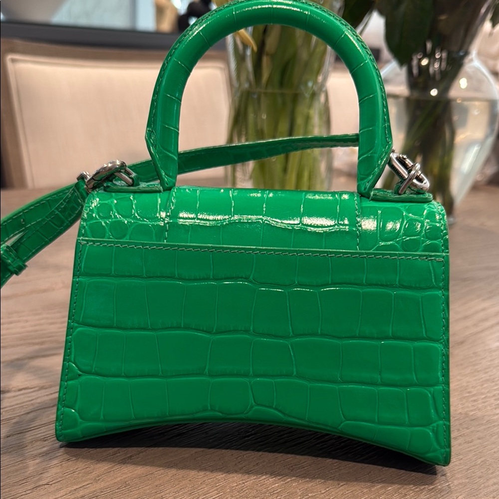 Balenciaga Green Croc-Embossed Handbag - Picture 2 of 6